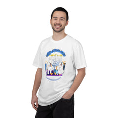 Hanukkah Dog T-Shirt — Cute Menorah & Dreidel Holiday Tee