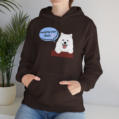 "Hanging with Mom" Cute Dog Graphic Pullover Hoodie