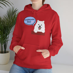 "Hanging with Mom" Cute Dog Graphic Pullover Hoodie