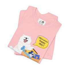 "Ohwoooo happy day!"  Happy Dog with treat delivery T‑Shirt — Pet Gift