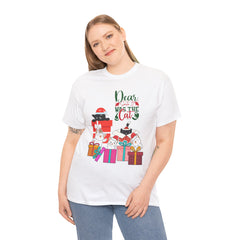 Christmas Cat Gifts T-Shirt — "Dear Santa it Was the Cat" Holiday Tee