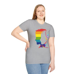 Pride Profile Silhouette T-Shirt — Rainbow LGBTQ+ Awareness Tee