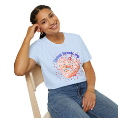 "Donut Break My Heart" Sprinkle Heart Donut Graphic Tshirt