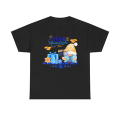 "Happy Hanukkah" Knome with Menorah & Dreidel Holiday Tee