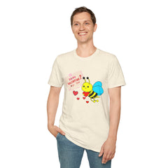 Valentine Bee T-Shirt — "Be My Valentine?" Cute Bee Hearts Tee