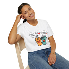 "I love U a Latte" Cute Coffee Pun Tee Couple T-Shirt