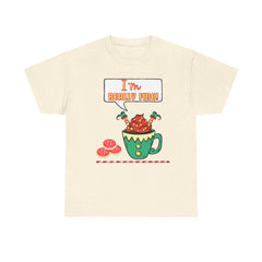 I'm Really Fine Tee — Cute Elf in a coffee cup Graphic T-Shirt