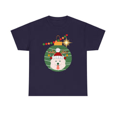 Christmas Samoyed Unisex Heavy Cotton Tee Customizable