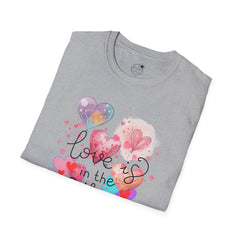 Love Is in the Air T-Shirt — Watercolor Heart Balloons Valentine Tee