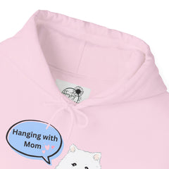 "Hanging with Mom" Cute Dog Graphic Pullover Hoodie