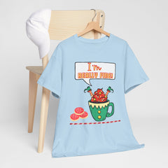 I'm Really Fine Tee — Cute Elf in a coffee cup Graphic T-Shirt