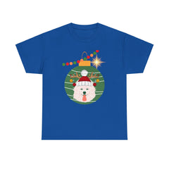 Christmas Samoyed Unisex Heavy Cotton Tee Customizable