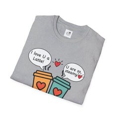 "I love U a Latte" Cute Coffee Pun Tee Couple T-Shirt