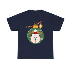 Christmas Samoyed Unisex Heavy Cotton Tee Customizable