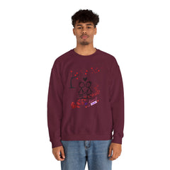 Couple Stick Figure Sweatshirt – Cute Heart Walk Valentine Crewneck