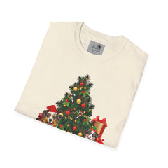 Christmas Australian Shepherd Dogs T-Shirt — Festive Tree & Presents Holiday Tee