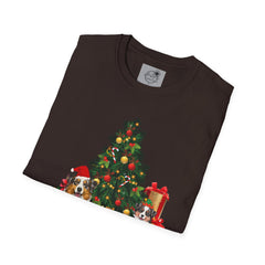 Christmas Australian Shepherd Dogs T-Shirt — Festive Tree & Presents Holiday Tee