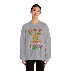 Sweatshirt - "Ho Ho Ho Pour The Merlot" Christmas Wine Crewneck