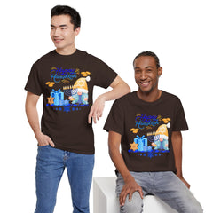 "Happy Hanukkah" Knome with Menorah & Dreidel Holiday Tee