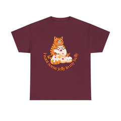 "I Want Some Jelly In My Belly"T-Shirt — Cute Cat Donut Design