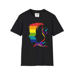 Pride Profile Silhouette T-Shirt — Rainbow LGBTQ+ Awareness Tee