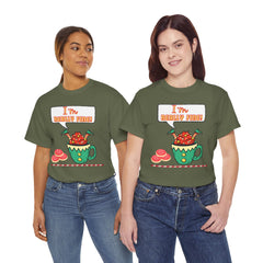 I'm Really Fine Tee — Cute Elf in a coffee cup Graphic T-Shirt