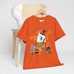 Halloween Witchy Samoyed — Cute Spooky Pumpkin Cauldron Tee