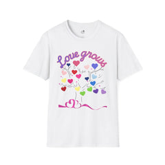 Love Grows Heart Tree T-Shirt — Colorful Heart Family Tee