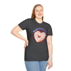 "Donut Break My Heart" Sprinkle Heart Donut Graphic Tshirt
