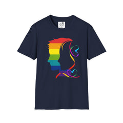 Pride Profile Silhouette T-Shirt — Rainbow LGBTQ+ Awareness Tee