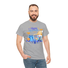 "Happy Hanukkah" Knome with Menorah & Dreidel Holiday Tee
