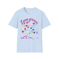Love Grows Heart Tree T-Shirt — Colorful Heart Family Tee