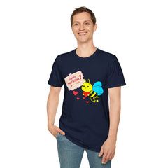 Valentine Bee T-Shirt — "Be My Valentine?" Cute Bee Hearts Tee