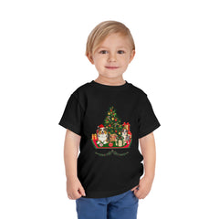 Toddler Tee — Cute Christmas Family Pets Under Festive Tree Holiday Shirt
