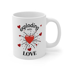 Exploding with Love Mug — 11oz Valentine’s Day Heart Coffee Cup