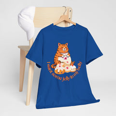"I Want Some Jelly In My Belly"T-Shirt — Cute Cat Donut Design