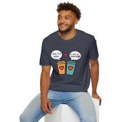 "I love U a Latte" Cute Coffee Pun Tee Couple T-Shirt