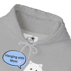 "Hanging with Mom" Cute Dog Graphic Pullover Hoodie