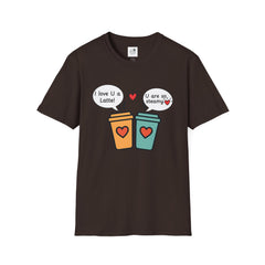 "I love U a Latte" Cute Coffee Pun Tee Couple T-Shirt