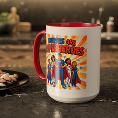 Nurses Are Superheroes Coffee Mug M/F — Colorful 11oz/15oz Gift