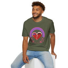 Two Halves Make Us Whole Broken Heart T-Shirt — Cute Split-Heart Couple Tee