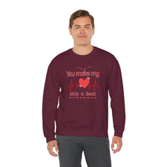 "You Make My Heart Skip a Beat" Crewneck Valentine Sweatshirt