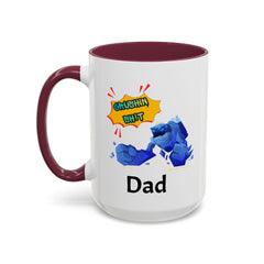 Dad Coffee Mug — "Crushin' SH!t" Blue Rock Gamer Mug (11oz & 15oz)