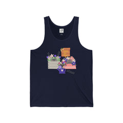 Watch for Cats! Floral Crates & Watering Can Tank Top — Garden Bouquet Summer Tank