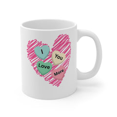 I Love You More Candy Hearts Heart Sketch Coffee Mug