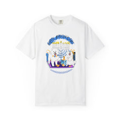 Hanukkah Dog T-Shirt — Cute Menorah & Dreidel Holiday Tee