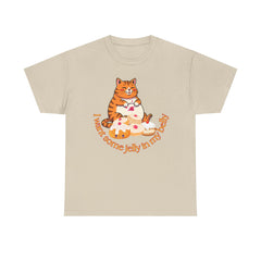 "I Want Some Jelly In My Belly"T-Shirt — Cute Cat Donut Design