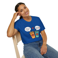 "I love U a Latte" Cute Coffee Pun Tee Couple T-Shirt