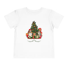 Toddler Tee — Cute Christmas Family Pets Under Festive Tree Holiday Shirt