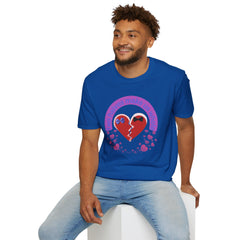 Two Halves Make Us Whole Broken Heart T-Shirt — Cute Split-Heart Couple Tee